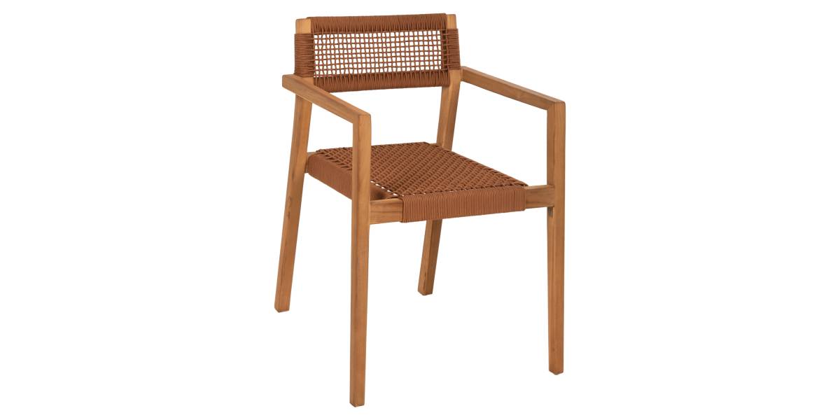 ΠΟΛΥΘΡΟΝΑ CHARLOTTE HM9637.01 ΞΥΛΟ TEAK ΦΥΣΙΚΟ & ΚΑΦΕ ΣΧΟΙΝΙ 59x54x83Y εκ.