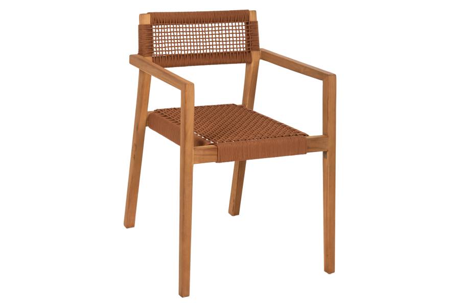 ΠΟΛΥΘΡΟΝΑ CHARLOTTE HM9637.01 ΞΥΛΟ TEAK ΦΥΣΙΚΟ & ΚΑΦΕ ΣΧΟΙΝΙ 59x54x83Y εκ.