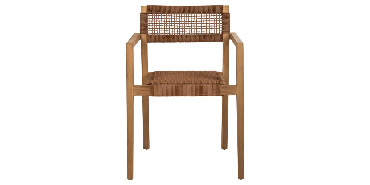 ΠΟΛΥΘΡΟΝΑ CHARLOTTE HM9637.01 ΞΥΛΟ TEAK ΦΥΣΙΚΟ & ΚΑΦΕ ΣΧΟΙΝΙ 59x54x83Y εκ.