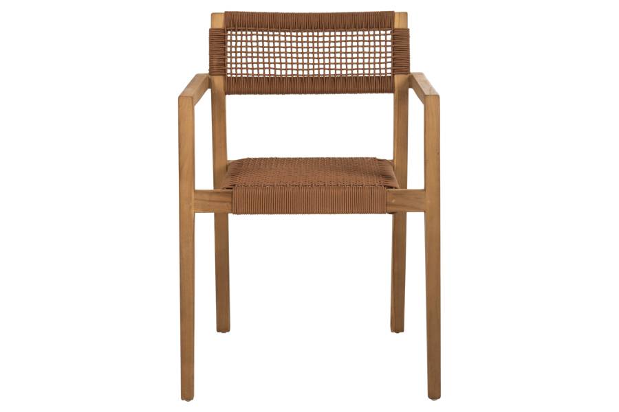 ΠΟΛΥΘΡΟΝΑ CHARLOTTE HM9637.01 ΞΥΛΟ TEAK ΦΥΣΙΚΟ & ΚΑΦΕ ΣΧΟΙΝΙ 59x54x83Y εκ.