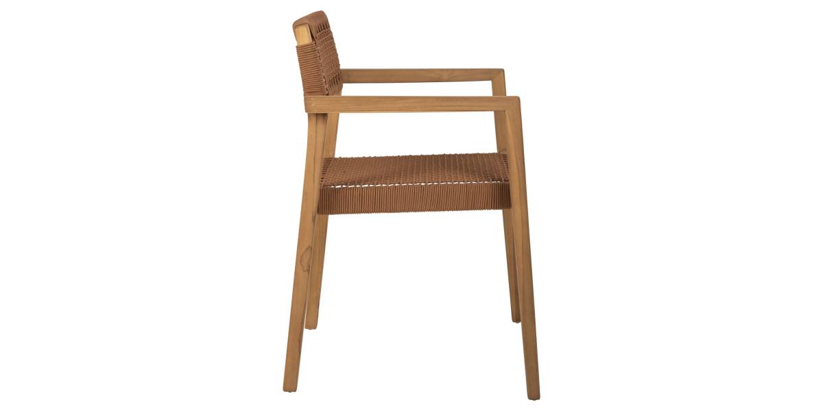 ΠΟΛΥΘΡΟΝΑ CHARLOTTE HM9637.01 ΞΥΛΟ TEAK ΦΥΣΙΚΟ & ΚΑΦΕ ΣΧΟΙΝΙ 59x54x83Y εκ.