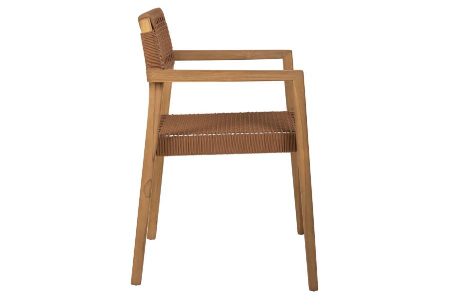 ΠΟΛΥΘΡΟΝΑ CHARLOTTE HM9637.01 ΞΥΛΟ TEAK ΦΥΣΙΚΟ & ΚΑΦΕ ΣΧΟΙΝΙ 59x54x83Y εκ.