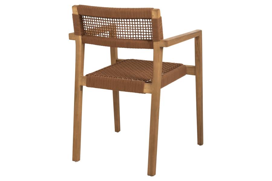 ΠΟΛΥΘΡΟΝΑ CHARLOTTE HM9637.01 ΞΥΛΟ TEAK ΦΥΣΙΚΟ & ΚΑΦΕ ΣΧΟΙΝΙ 59x54x83Y εκ.