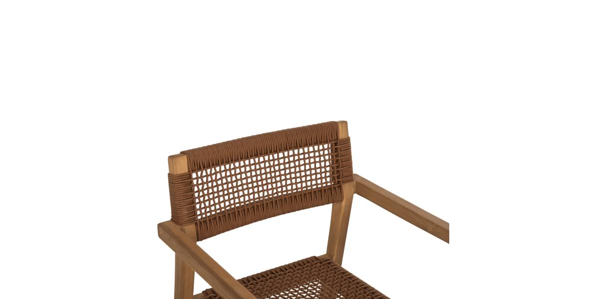 ΠΟΛΥΘΡΟΝΑ CHARLOTTE HM9637.01 ΞΥΛΟ TEAK ΦΥΣΙΚΟ & ΚΑΦΕ ΣΧΟΙΝΙ 59x54x83Y εκ.