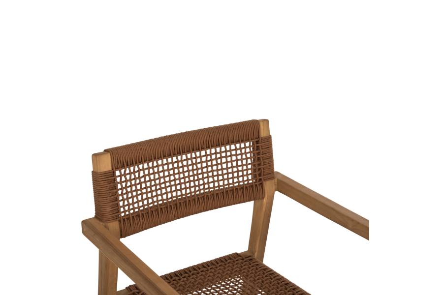 ΠΟΛΥΘΡΟΝΑ CHARLOTTE HM9637.01 ΞΥΛΟ TEAK ΦΥΣΙΚΟ & ΚΑΦΕ ΣΧΟΙΝΙ 59x54x83Y εκ.
