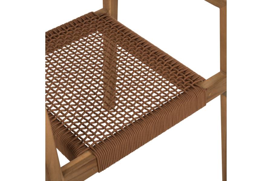 ΠΟΛΥΘΡΟΝΑ CHARLOTTE HM9637.01 ΞΥΛΟ TEAK ΦΥΣΙΚΟ & ΚΑΦΕ ΣΧΟΙΝΙ 59x54x83Y εκ.