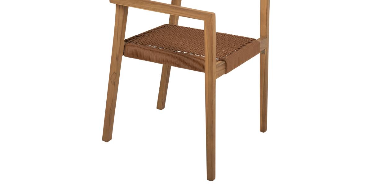 ΠΟΛΥΘΡΟΝΑ CHARLOTTE HM9637.01 ΞΥΛΟ TEAK ΦΥΣΙΚΟ & ΚΑΦΕ ΣΧΟΙΝΙ 59x54x83Y εκ.