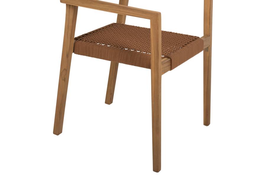 ΠΟΛΥΘΡΟΝΑ CHARLOTTE HM9637.01 ΞΥΛΟ TEAK ΦΥΣΙΚΟ & ΚΑΦΕ ΣΧΟΙΝΙ 59x54x83Y εκ.