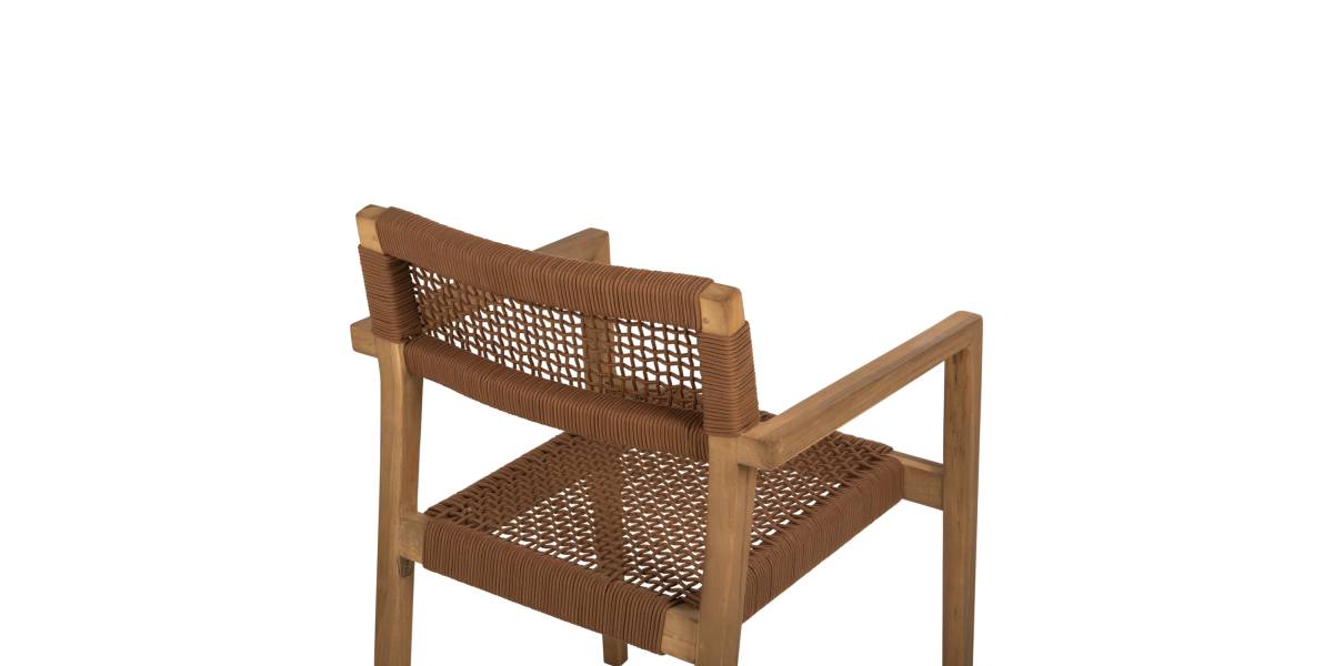 ΠΟΛΥΘΡΟΝΑ CHARLOTTE HM9637.01 ΞΥΛΟ TEAK ΦΥΣΙΚΟ & ΚΑΦΕ ΣΧΟΙΝΙ 59x54x83Y εκ.