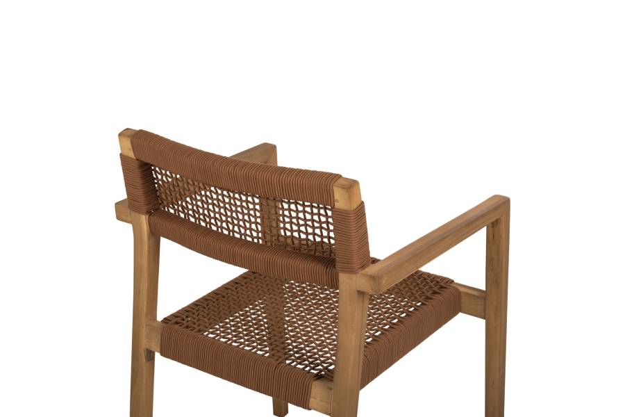 ΠΟΛΥΘΡΟΝΑ CHARLOTTE HM9637.01 ΞΥΛΟ TEAK ΦΥΣΙΚΟ & ΚΑΦΕ ΣΧΟΙΝΙ 59x54x83Y εκ.