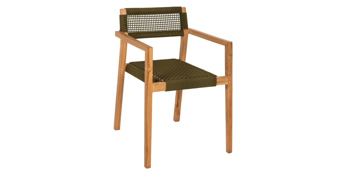 ΠΟΛΥΘΡΟΝΑ CHARLOTTE HM9637.05 ΞΥΛΟ TEAK ΦΥΣΙΚΟ & ΠΡΑΣΙΝΟ ΣΧΟΙΝΙ 59x54x83Y εκ.
