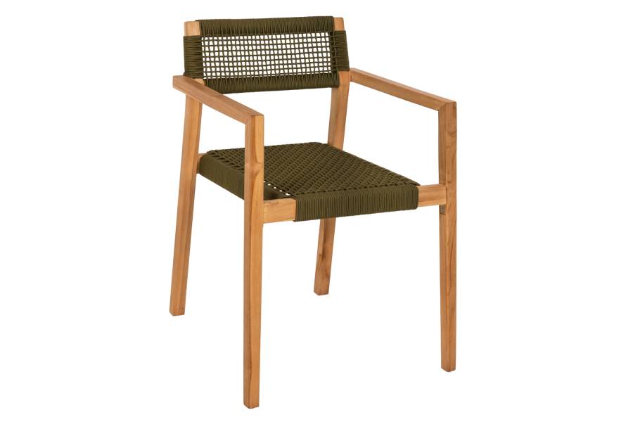 ΠΟΛΥΘΡΟΝΑ CHARLOTTE HM9637.05 ΞΥΛΟ TEAK ΦΥΣΙΚΟ & ΠΡΑΣΙΝΟ ΣΧΟΙΝΙ 59x54x83Y εκ.