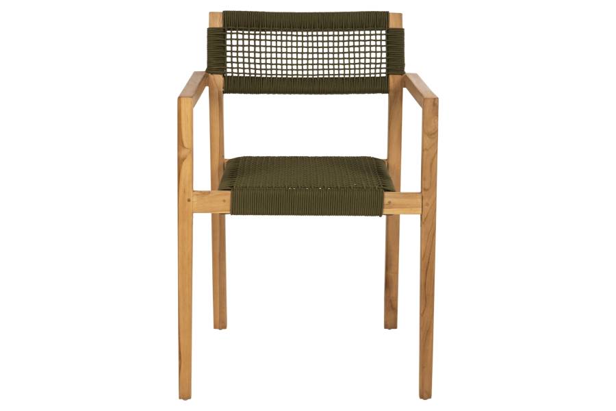ΠΟΛΥΘΡΟΝΑ CHARLOTTE HM9637.05 ΞΥΛΟ TEAK ΦΥΣΙΚΟ & ΠΡΑΣΙΝΟ ΣΧΟΙΝΙ 59x54x83Y εκ.