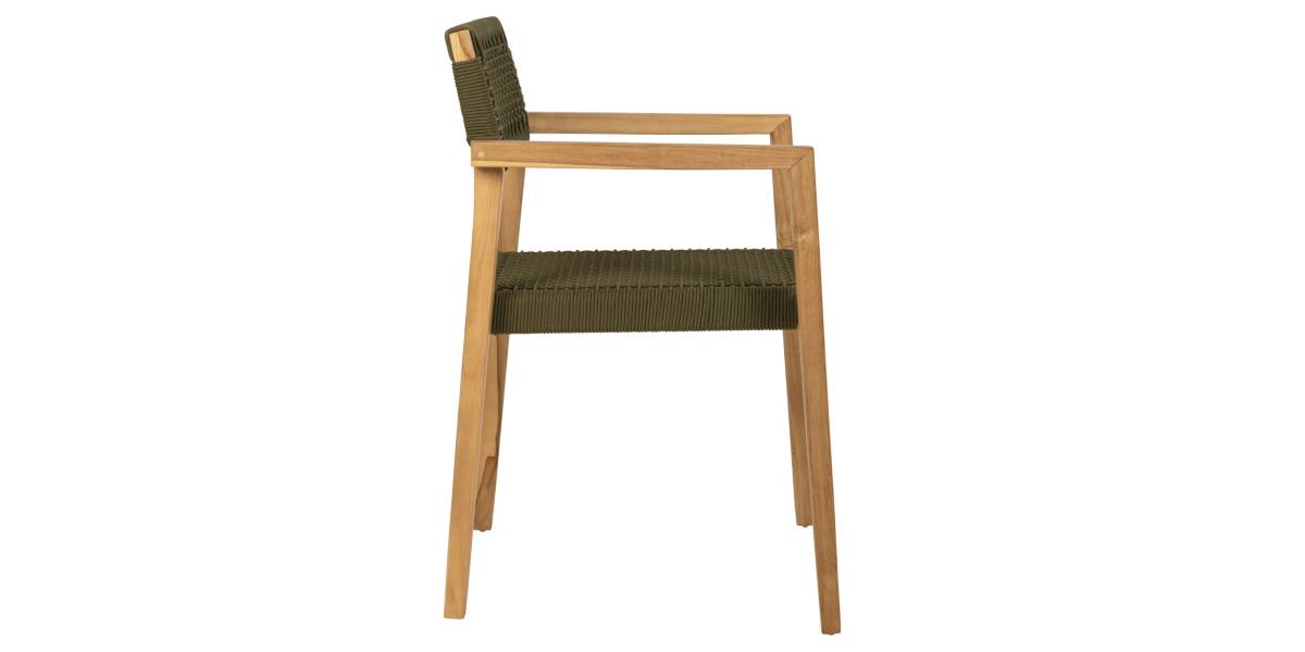 ΠΟΛΥΘΡΟΝΑ CHARLOTTE HM9637.05 ΞΥΛΟ TEAK ΦΥΣΙΚΟ & ΠΡΑΣΙΝΟ ΣΧΟΙΝΙ 59x54x83Y εκ.