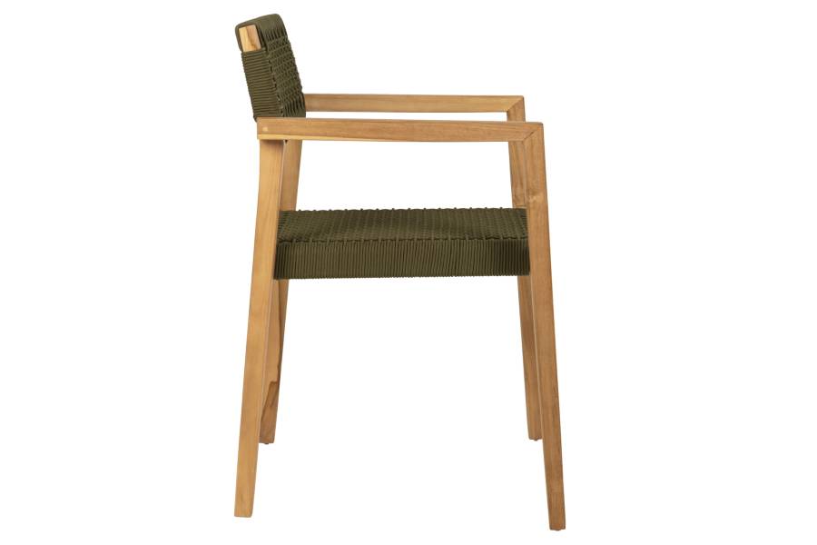 ΠΟΛΥΘΡΟΝΑ CHARLOTTE HM9637.05 ΞΥΛΟ TEAK ΦΥΣΙΚΟ & ΠΡΑΣΙΝΟ ΣΧΟΙΝΙ 59x54x83Y εκ.