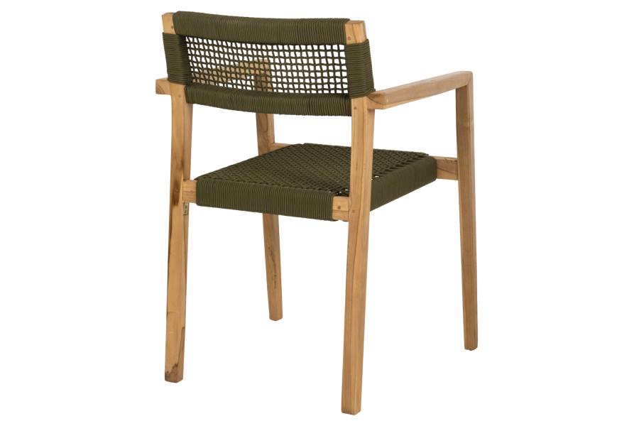 ΠΟΛΥΘΡΟΝΑ CHARLOTTE HM9637.05 ΞΥΛΟ TEAK ΦΥΣΙΚΟ & ΠΡΑΣΙΝΟ ΣΧΟΙΝΙ 59x54x83Y εκ.