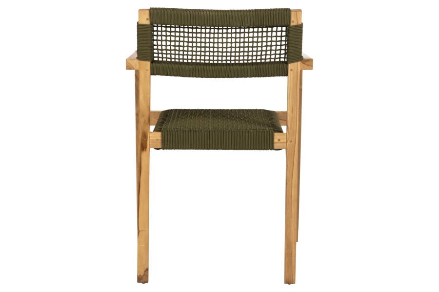 ΠΟΛΥΘΡΟΝΑ CHARLOTTE HM9637.05 ΞΥΛΟ TEAK ΦΥΣΙΚΟ & ΠΡΑΣΙΝΟ ΣΧΟΙΝΙ 59x54x83Y εκ.