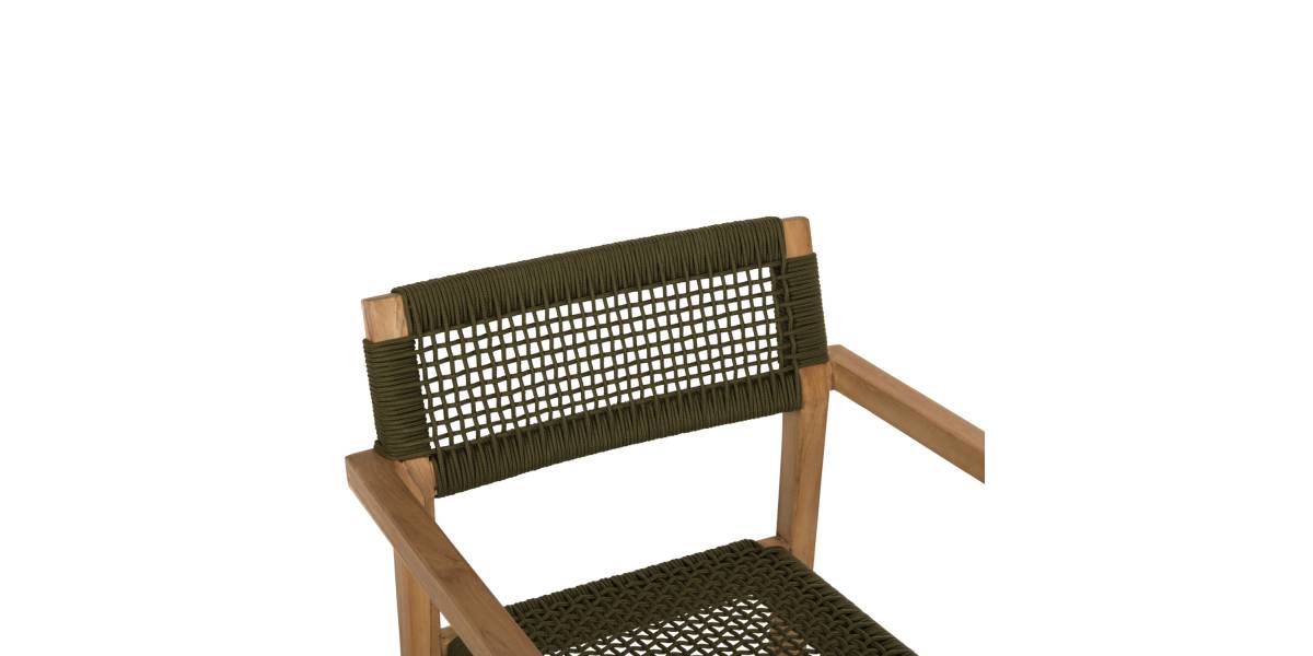 ΠΟΛΥΘΡΟΝΑ CHARLOTTE HM9637.05 ΞΥΛΟ TEAK ΦΥΣΙΚΟ & ΠΡΑΣΙΝΟ ΣΧΟΙΝΙ 59x54x83Y εκ.
