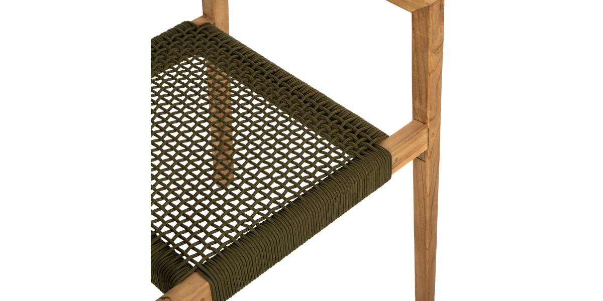ΠΟΛΥΘΡΟΝΑ CHARLOTTE HM9637.05 ΞΥΛΟ TEAK ΦΥΣΙΚΟ & ΠΡΑΣΙΝΟ ΣΧΟΙΝΙ 59x54x83Y εκ.
