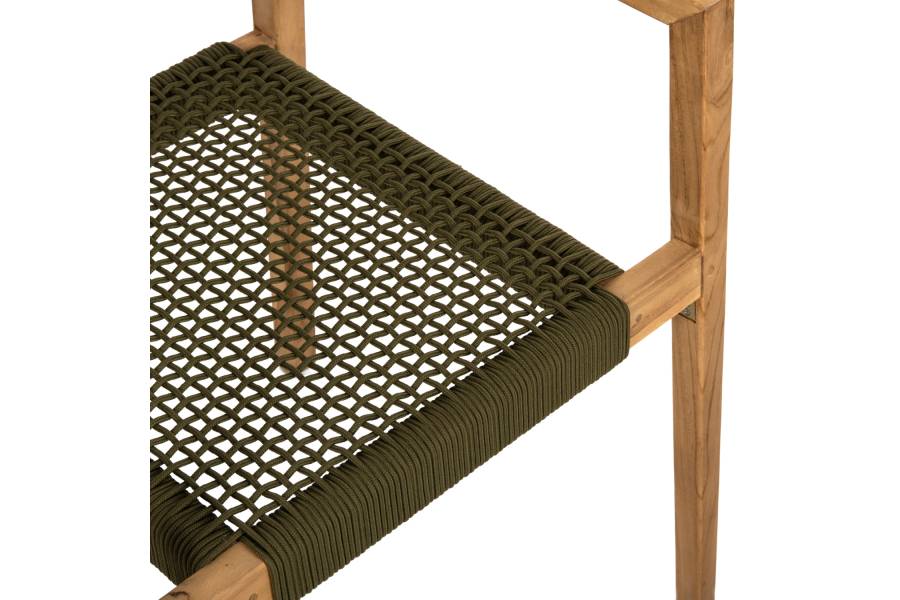 ΠΟΛΥΘΡΟΝΑ CHARLOTTE HM9637.05 ΞΥΛΟ TEAK ΦΥΣΙΚΟ & ΠΡΑΣΙΝΟ ΣΧΟΙΝΙ 59x54x83Y εκ.
