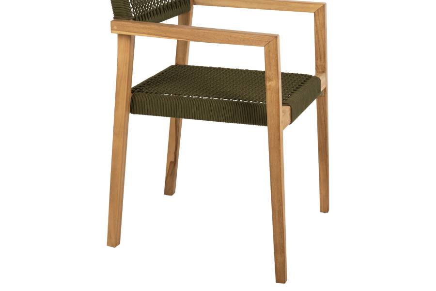 ΠΟΛΥΘΡΟΝΑ CHARLOTTE HM9637.05 ΞΥΛΟ TEAK ΦΥΣΙΚΟ & ΠΡΑΣΙΝΟ ΣΧΟΙΝΙ 59x54x83Y εκ.