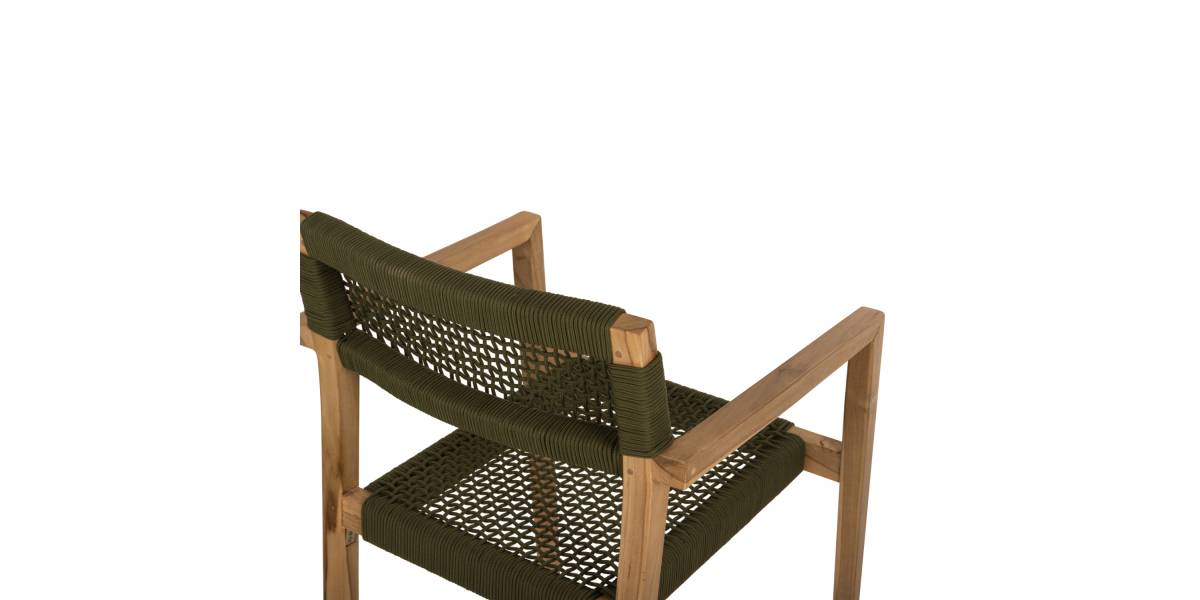 ΠΟΛΥΘΡΟΝΑ CHARLOTTE HM9637.05 ΞΥΛΟ TEAK ΦΥΣΙΚΟ & ΠΡΑΣΙΝΟ ΣΧΟΙΝΙ 59x54x83Y εκ.