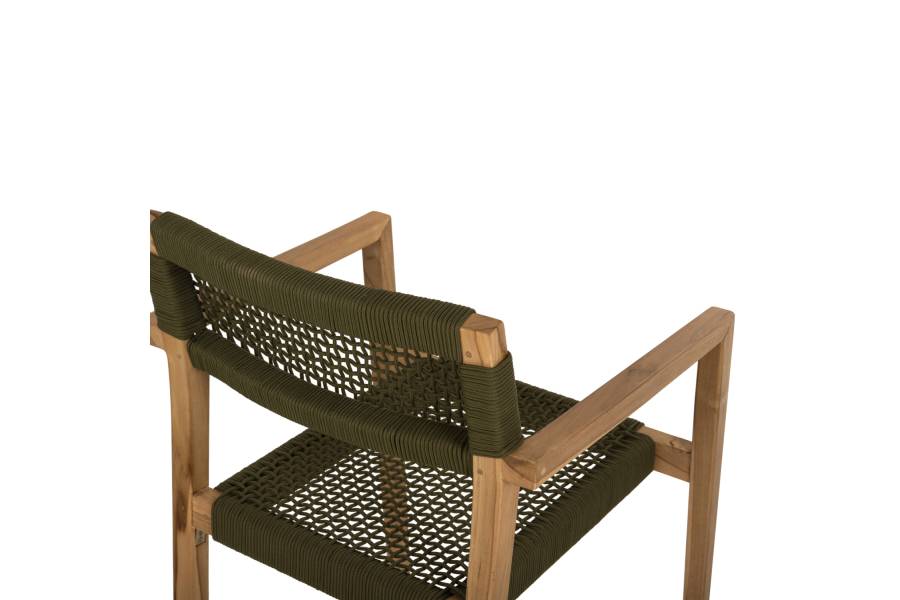 ΠΟΛΥΘΡΟΝΑ CHARLOTTE HM9637.05 ΞΥΛΟ TEAK ΦΥΣΙΚΟ & ΠΡΑΣΙΝΟ ΣΧΟΙΝΙ 59x54x83Y εκ.