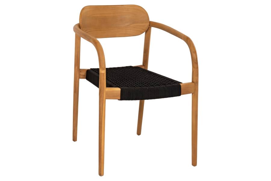ΠΟΛΥΘΡΟΝΑ OSLO HM9636.02 ΞΥΛΟ TEAK ΦΥΣΙΚΟ & ΜΑΥΡΟ ΣΧΟΙΝΙ 55x54x80Y εκ.