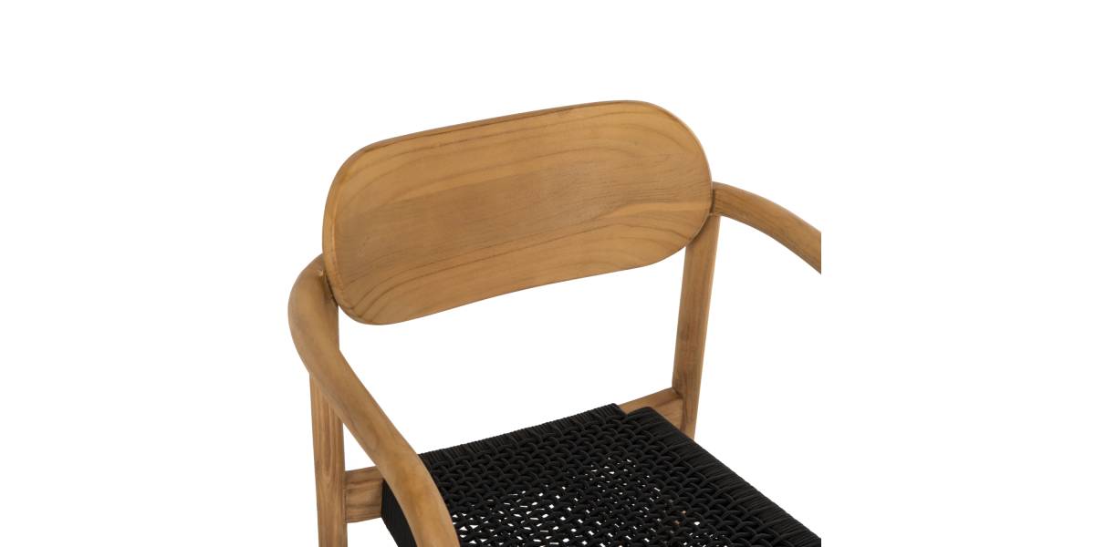 ΠΟΛΥΘΡΟΝΑ OSLO HM9636.02 ΞΥΛΟ TEAK ΦΥΣΙΚΟ & ΜΑΥΡΟ ΣΧΟΙΝΙ 55x54x80Y εκ.