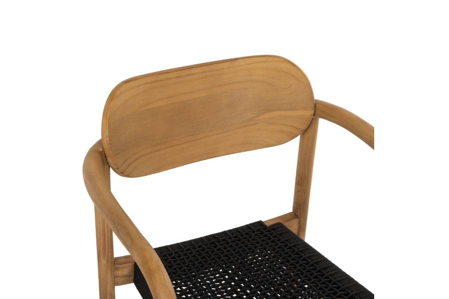 ΠΟΛΥΘΡΟΝΑ OSLO HM9636.02 ΞΥΛΟ TEAK ΦΥΣΙΚΟ & ΜΑΥΡΟ ΣΧΟΙΝΙ 55x54x80Y εκ.