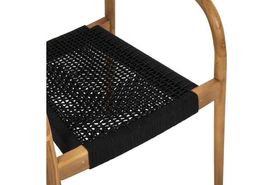 ΠΟΛΥΘΡΟΝΑ OSLO HM9636.02 ΞΥΛΟ TEAK ΦΥΣΙΚΟ & ΜΑΥΡΟ ΣΧΟΙΝΙ 55x54x80Y εκ.
