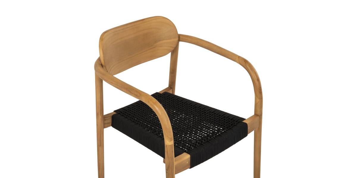 ΠΟΛΥΘΡΟΝΑ OSLO HM9636.02 ΞΥΛΟ TEAK ΦΥΣΙΚΟ & ΜΑΥΡΟ ΣΧΟΙΝΙ 55x54x80Y εκ.