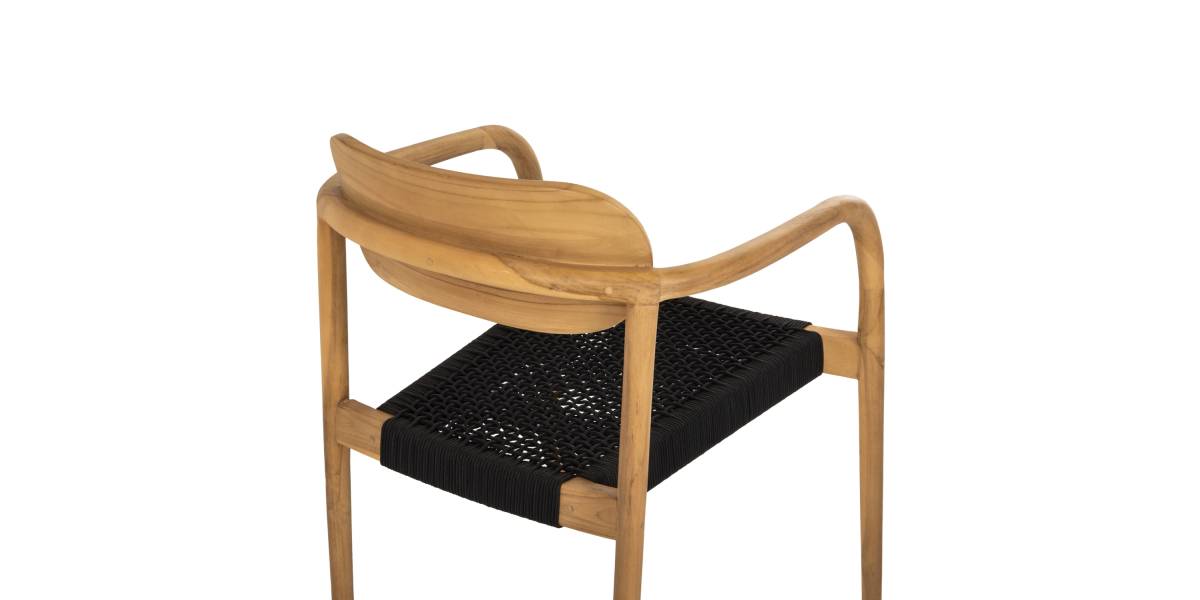 ΠΟΛΥΘΡΟΝΑ OSLO HM9636.02 ΞΥΛΟ TEAK ΦΥΣΙΚΟ & ΜΑΥΡΟ ΣΧΟΙΝΙ 55x54x80Y εκ.