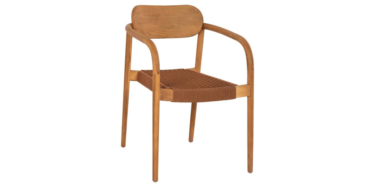 ΠΟΛΥΘΡΟΝΑ OSLO HM9636.01 ΞΥΛΟ TEAK ΦΥΣΙΚΟ & ΚΑΦΕ ΣΧΟΙΝΙ 55x54x80Y εκ.