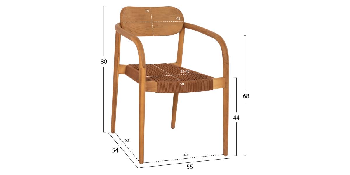 ΠΟΛΥΘΡΟΝΑ OSLO HM9636.01 ΞΥΛΟ TEAK ΦΥΣΙΚΟ & ΚΑΦΕ ΣΧΟΙΝΙ 55x54x80Y εκ.