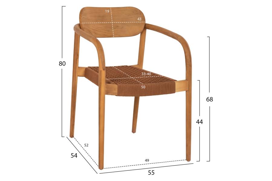 ΠΟΛΥΘΡΟΝΑ OSLO HM9636.01 ΞΥΛΟ TEAK ΦΥΣΙΚΟ & ΚΑΦΕ ΣΧΟΙΝΙ 55x54x80Y εκ.