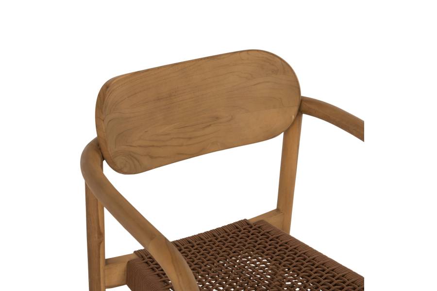 ΠΟΛΥΘΡΟΝΑ OSLO HM9636.01 ΞΥΛΟ TEAK ΦΥΣΙΚΟ & ΚΑΦΕ ΣΧΟΙΝΙ 55x54x80Y εκ.