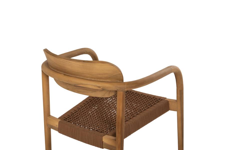 ΠΟΛΥΘΡΟΝΑ OSLO HM9636.01 ΞΥΛΟ TEAK ΦΥΣΙΚΟ & ΚΑΦΕ ΣΧΟΙΝΙ 55x54x80Y εκ.