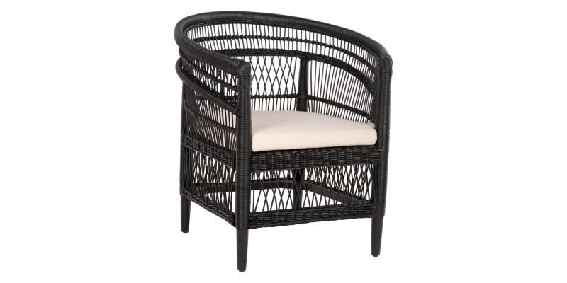 ΠΟΛΥΘΡΟΝΑ MALAWI HM9635.03 ΞΥΛΟ ΜΑΟΝΙ ΜΕ RATTAN ΜΑΥΡΟ-ΛΕΥΚΟ ΜΑΞΙΛΑΡΙ 80x70x86Υεκ.