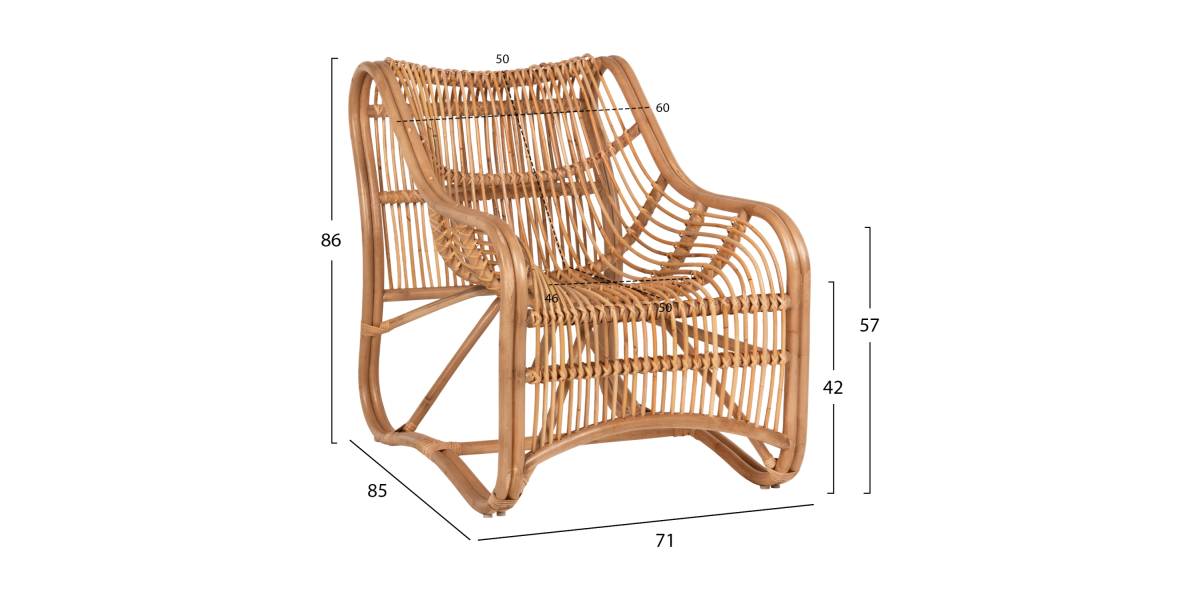 ΠΟΛΥΘΡΟΝΑ ΑΠΟ RATTAN HM5995 ΣΕ ΦΥΣΙΚΗ ΑΠΟΧΡΩΣΗ 71x85x86Υ εκ.
