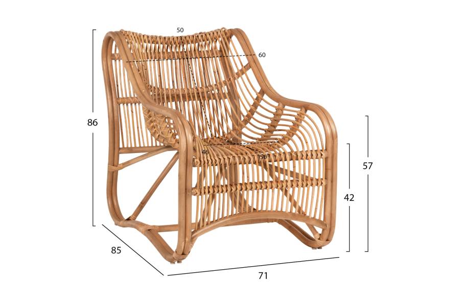 ΠΟΛΥΘΡΟΝΑ ΑΠΟ RATTAN HM5995 ΣΕ ΦΥΣΙΚΗ ΑΠΟΧΡΩΣΗ 71x85x86Υ εκ.