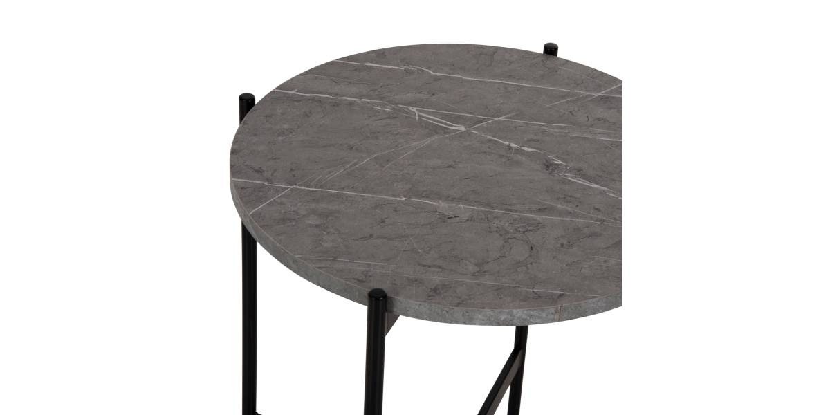 ΒΟΗΘΗΤΙΚΟ ΤΡΑΠΕΖΙ HM9589.02 MDF ΓΚΡΙ ΜΑΡΜΑΡΟ-ΜΑΥΡΗ ΜΕΤΑΛΛΙΚΗ ΒΑΣΗ Φ50x55Υεκ.