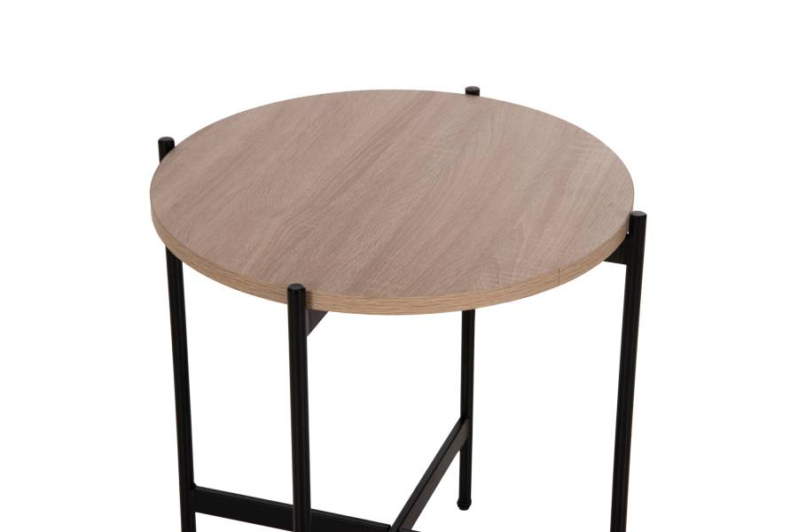 ΒΟΗΘΗΤΙΚΟ ΤΡΑΠΕΖΙ HM9589.03 MDF SONAMA-ΜΑΥΡΗ ΜΕΤΑΛΛΙΚΗ ΒΑΣΗ Φ50x55Υεκ.