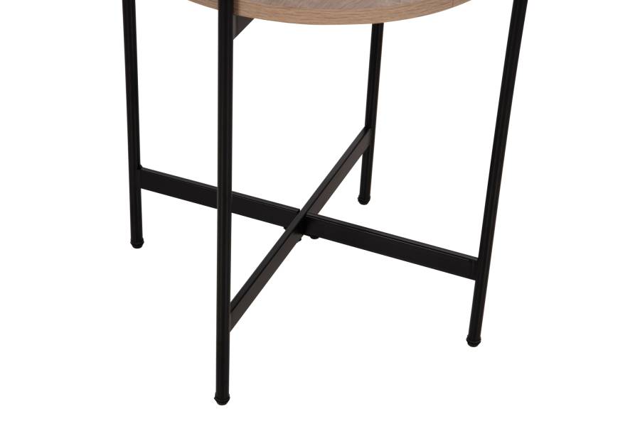 ΒΟΗΘΗΤΙΚΟ ΤΡΑΠΕΖΙ HM9589.03 MDF SONAMA-ΜΑΥΡΗ ΜΕΤΑΛΛΙΚΗ ΒΑΣΗ Φ50x55Υεκ.