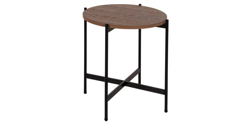 ΒΟΗΘΗΤΙΚΟ ΤΡΑΠΕΖΙ HM9589.04 MDF ΚΑΡΥΔΙ-ΜΑΥΡΗ ΜΕΤΑΛΛΙΚΗ ΒΑΣΗ Φ50x55Υεκ.