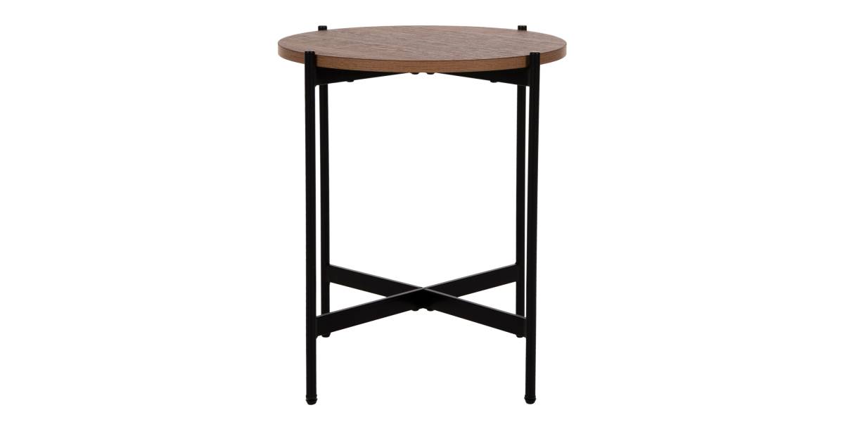 ΒΟΗΘΗΤΙΚΟ ΤΡΑΠΕΖΙ HM9589.04 MDF ΚΑΡΥΔΙ-ΜΑΥΡΗ ΜΕΤΑΛΛΙΚΗ ΒΑΣΗ Φ50x55Υεκ.