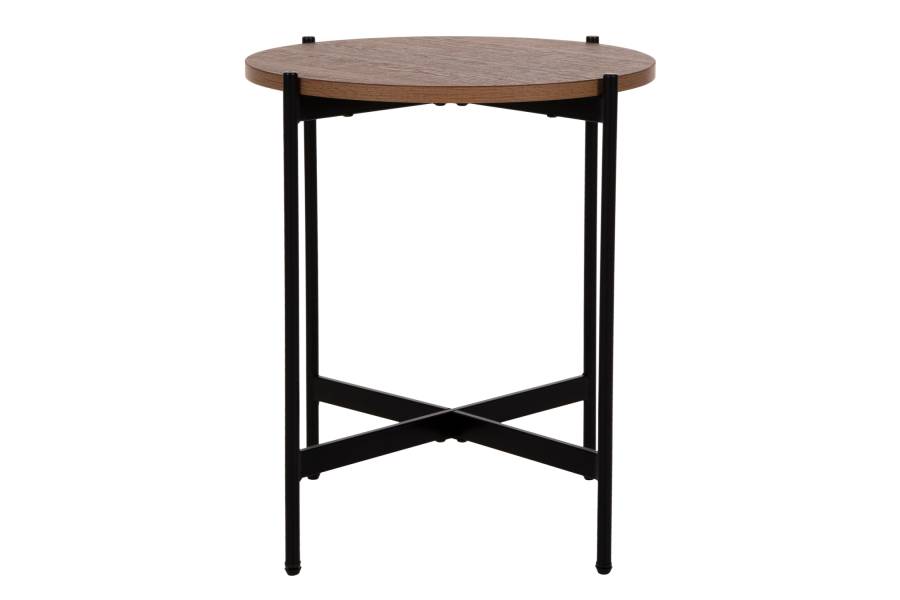 ΒΟΗΘΗΤΙΚΟ ΤΡΑΠΕΖΙ HM9589.04 MDF ΚΑΡΥΔΙ-ΜΑΥΡΗ ΜΕΤΑΛΛΙΚΗ ΒΑΣΗ Φ50x55Υεκ.