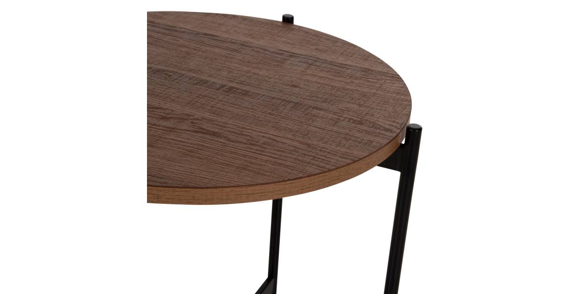 ΒΟΗΘΗΤΙΚΟ ΤΡΑΠΕΖΙ HM9589.04 MDF ΚΑΡΥΔΙ-ΜΑΥΡΗ ΜΕΤΑΛΛΙΚΗ ΒΑΣΗ Φ50x55Υεκ.
