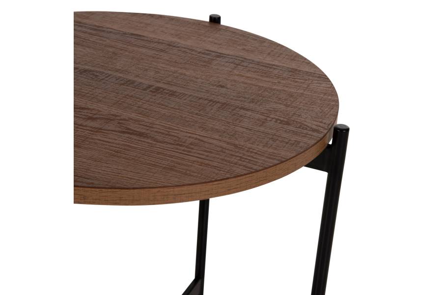 ΒΟΗΘΗΤΙΚΟ ΤΡΑΠΕΖΙ HM9589.04 MDF ΚΑΡΥΔΙ-ΜΑΥΡΗ ΜΕΤΑΛΛΙΚΗ ΒΑΣΗ Φ50x55Υεκ.