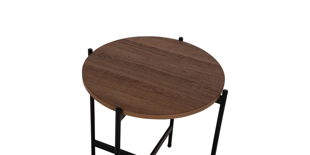 ΒΟΗΘΗΤΙΚΟ ΤΡΑΠΕΖΙ HM9589.04 MDF ΚΑΡΥΔΙ-ΜΑΥΡΗ ΜΕΤΑΛΛΙΚΗ ΒΑΣΗ Φ50x55Υεκ.